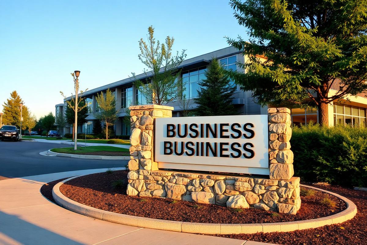 Building entrance before signage upgrade